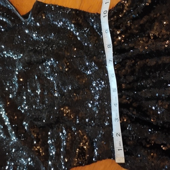 B darlin size 3/4 black sequin Y2K dress .Super sparkly for the holidays. - Picture 9 of 10